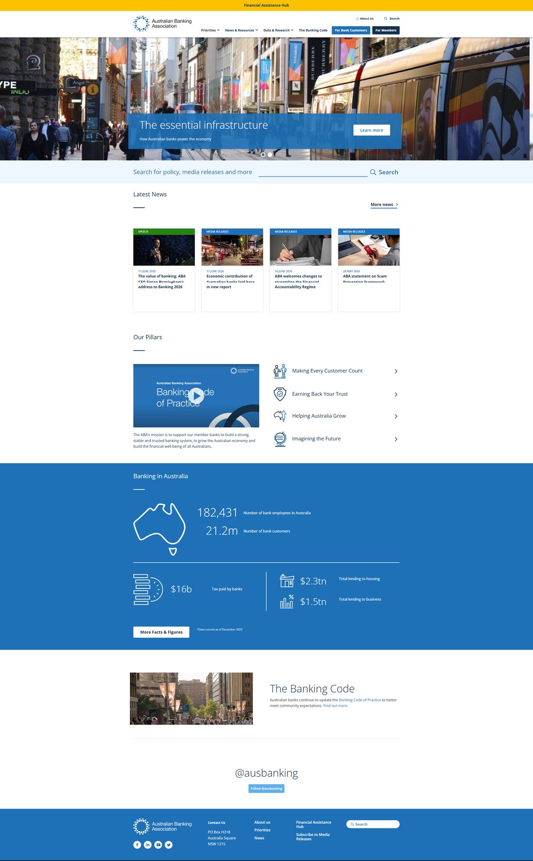 Australian Banking Association website