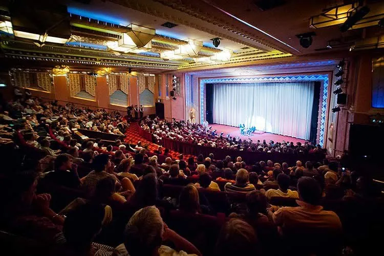 A full house at the Orpheum Cremorne for John Cleese with Oscar Hillerstrom at Popcorn Taxi